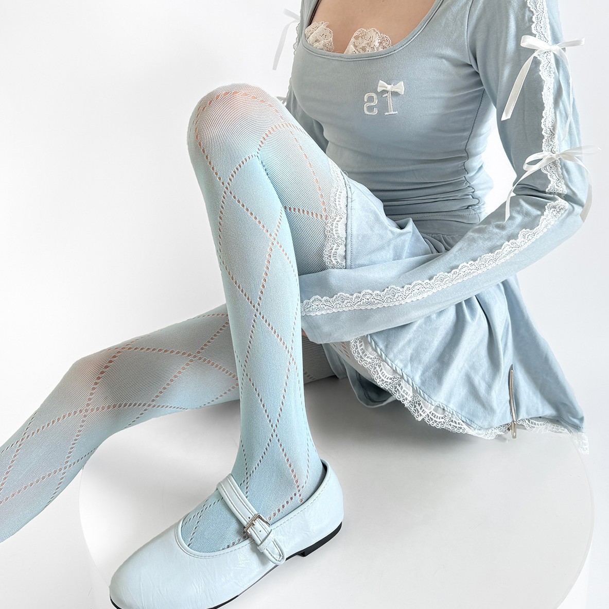 春夏新品格雷系复古大菱格镂空连裤袜显瘦辣妹打底裤菱型提花网裤