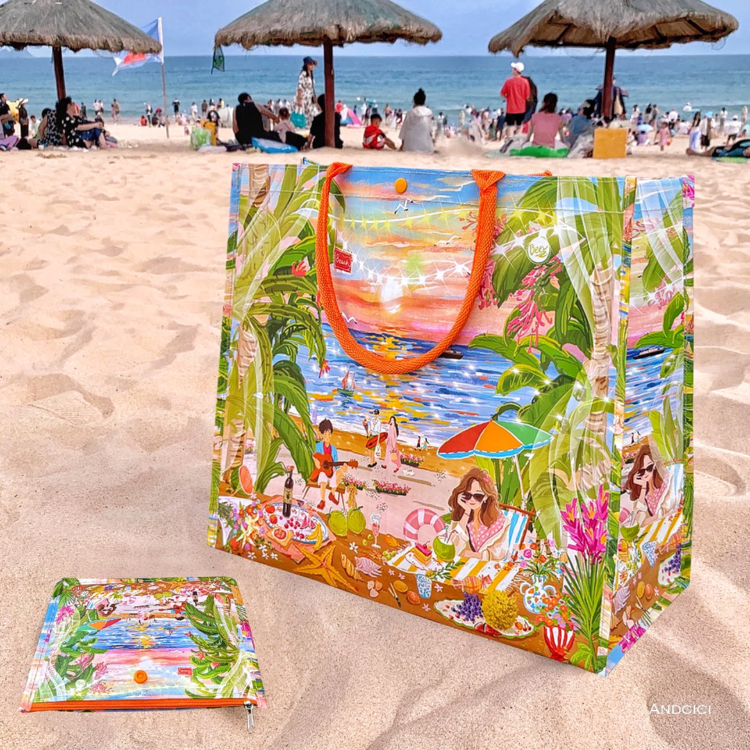 西西里の浪漫假日~意大利设计师款 大容量防水手提袋沙滩包购物包