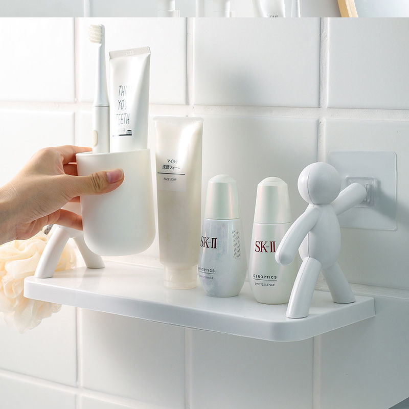 【新疆包邮】小人置物架卡通免打孔置物架卫生间浴室化妆品收纳架