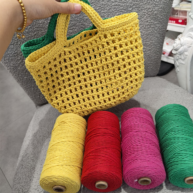 棉绳线手拎小包包材料包送工具有教程非成品