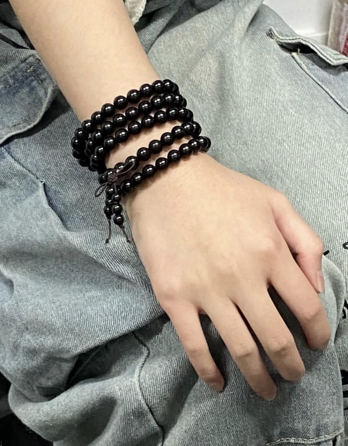 非金属木质手链 黑檀木手串念珠108颗中式国风男女手链情侣款礼物