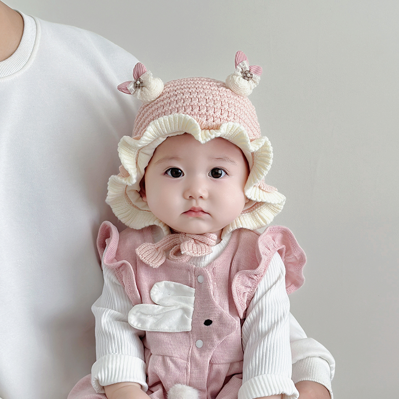 宝宝帽子冬天毛线帽加厚保暖护耳帽小月龄婴幼儿可爱超萌针织帽韩