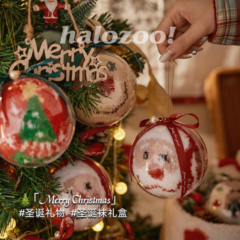 圣诞袜子女款圣诞礼物袋圣诞节礼物礼盒情侣珊瑚绒加绒加厚男冬天