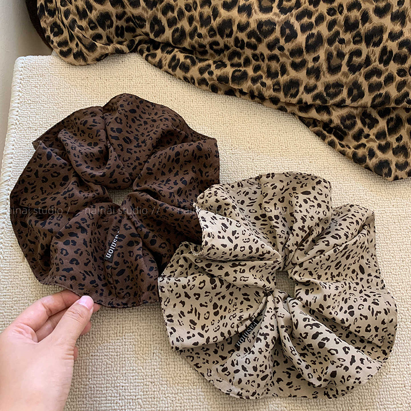 豹纹大肠发圈_早秋新款！甜酷y2k辣妹超大号低马尾发绳头绳发饰女