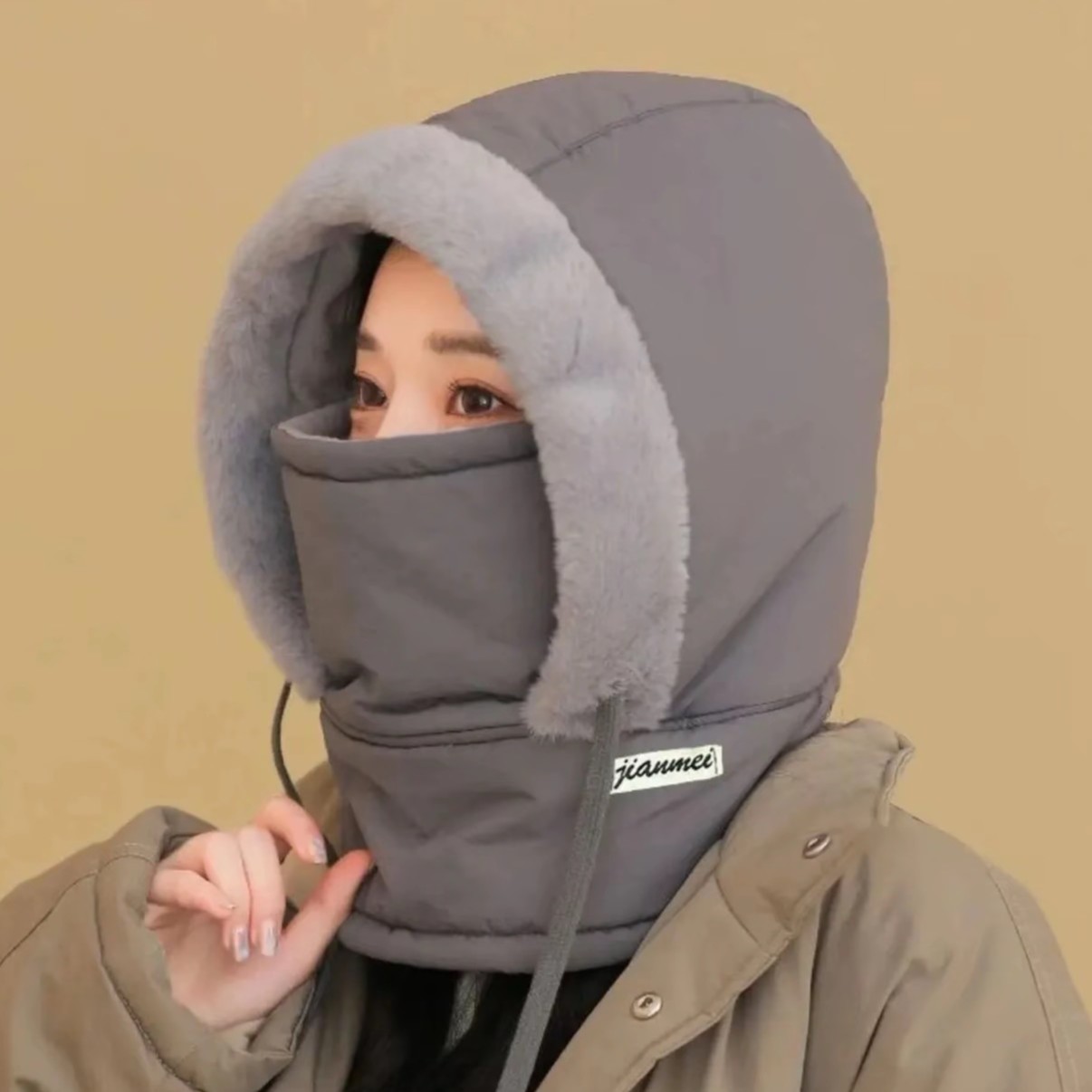 秋冬帽子滑雪户外保暖帽保暖抗风护耳通用头巾帽休闲风包头帽无檐