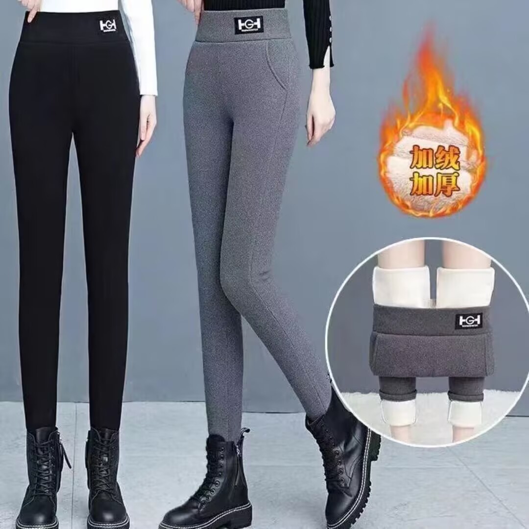 【现货+运补】2025新款女裤加厚羊羔绒打底裤高腰时尚外穿保暖裤女