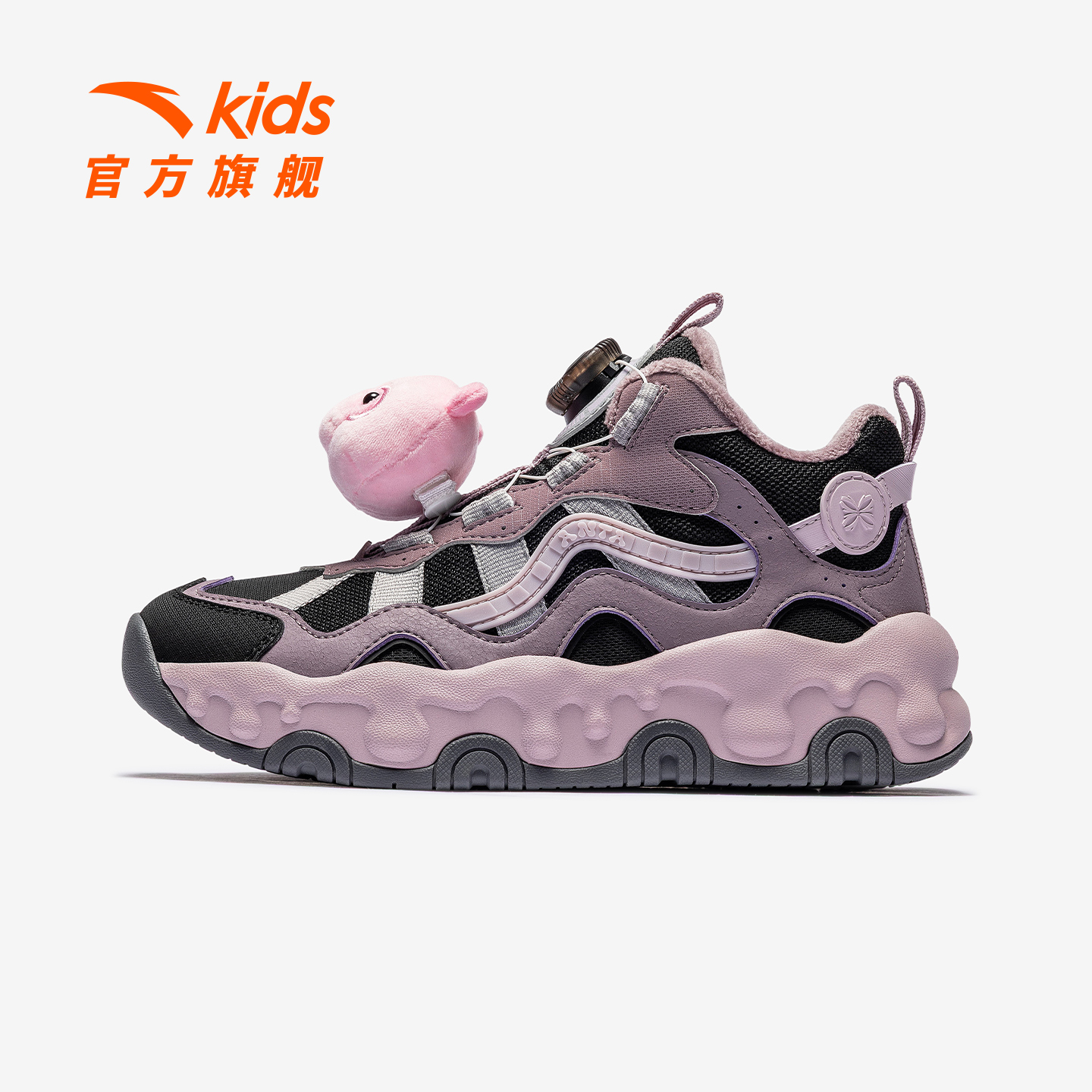 布朗尼安踏儿童女大童棉鞋2025冬款上新防滑耐磨青少年休闲二棉鞋