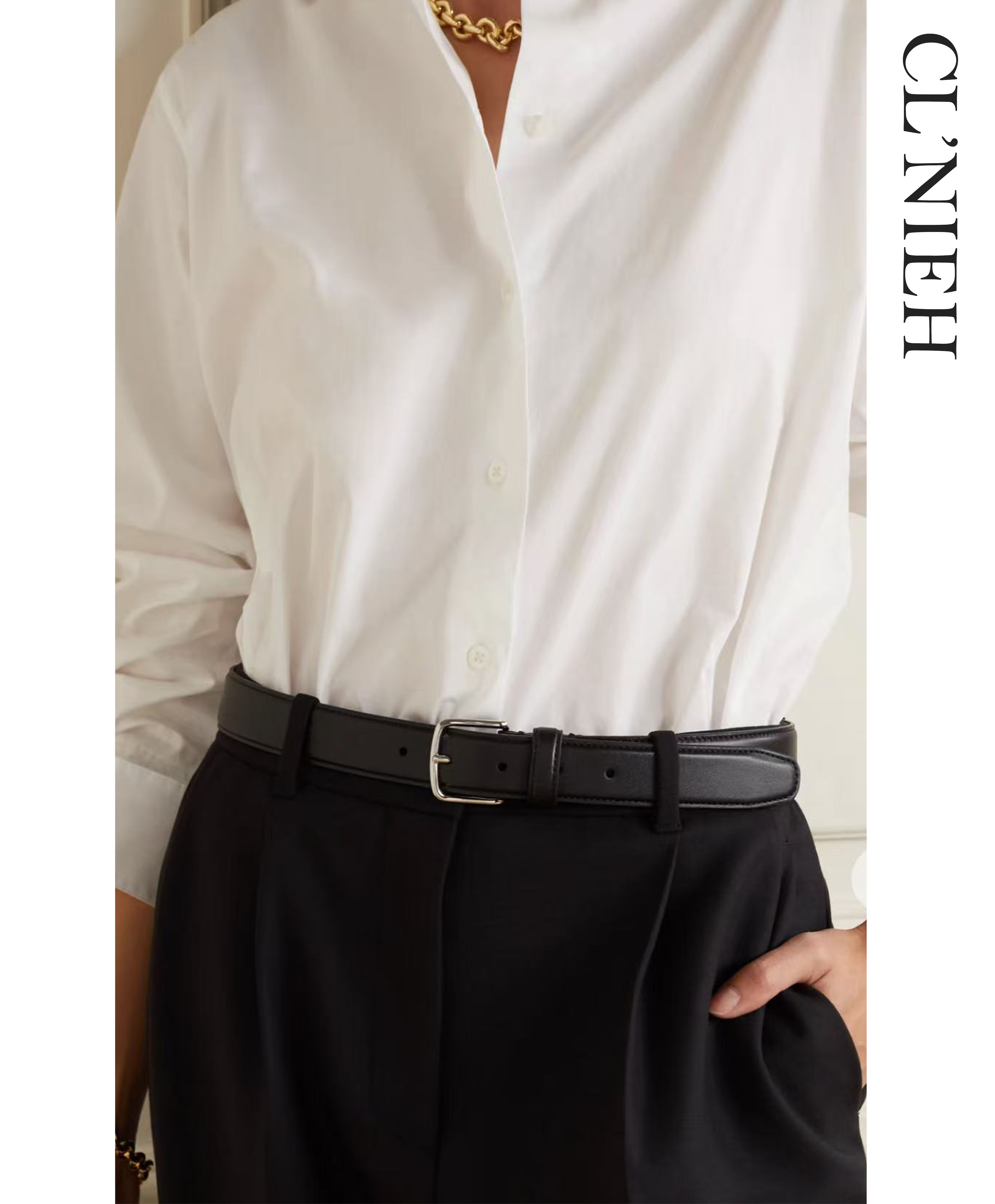 CLNIEH | 静奢ROW风Classic进口头层小牛皮 微亮面极简风手作皮带