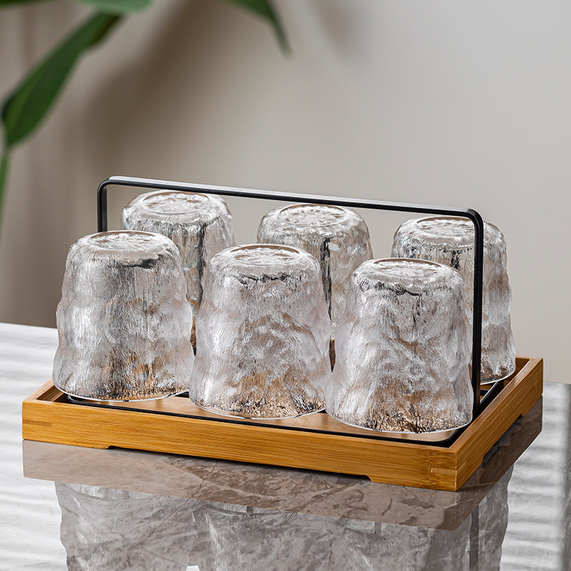 家用高级感轻奢冰川玻璃杯水杯套装客厅待客茶杯水壶喝水杯子杯具