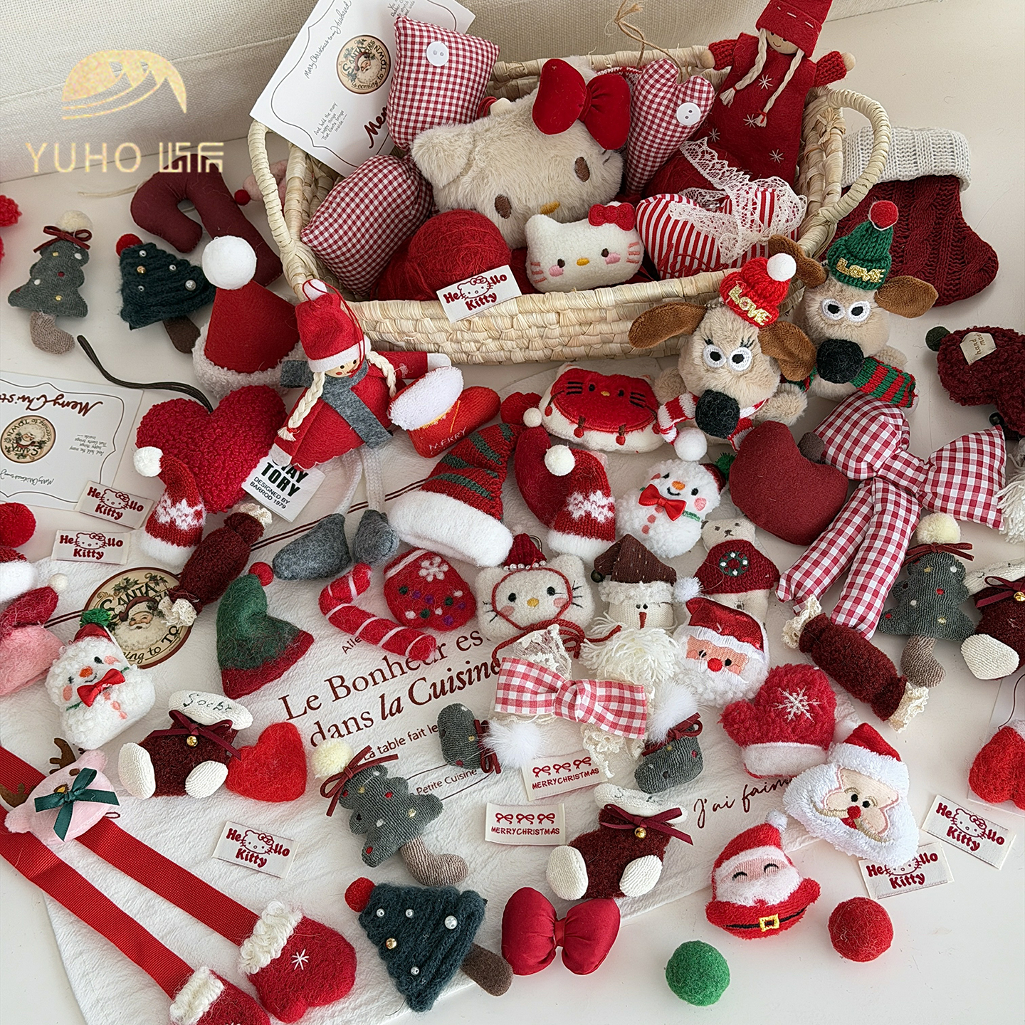 屿后 【2025】圣诞红合集配件圣诞树苹果盒diy挂件装饰品花艺资材