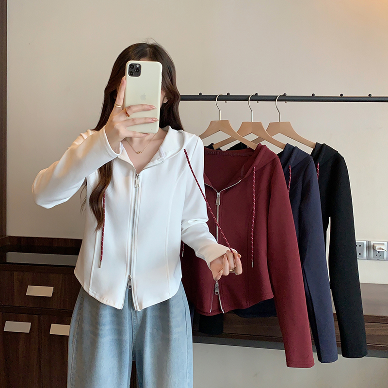 2025秋装新款胖mm大码女休闲连帽开衫卫衣长袖上衣潮20399