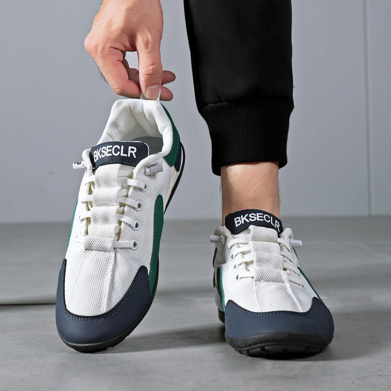 2025新款透气低跟轻便青年轻质运动胶粘网面鞋男鞋百搭低帮跑步鞋