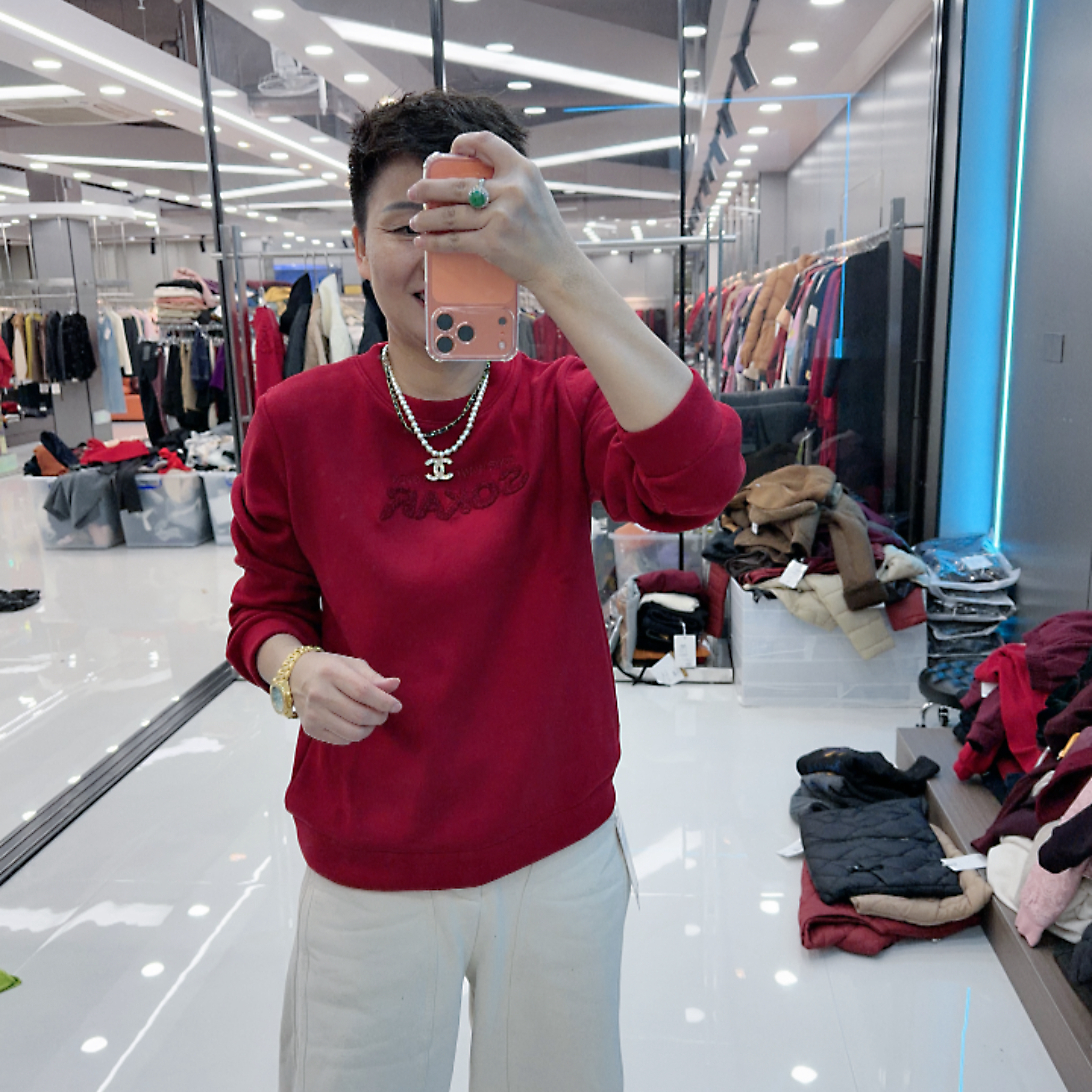 轻便超暖加绒珍珠尼不起球3色大版卫衣5501品