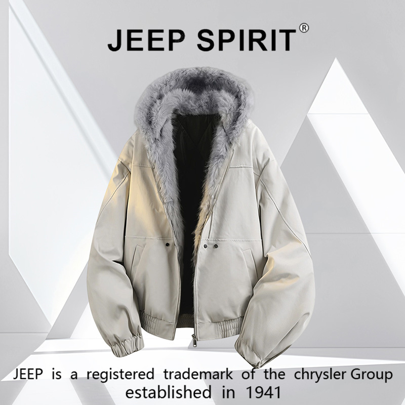 JEEPSPIRIT座山雕外套男款秋冬加棉加厚棉服防寒保暖连帽棉衣服