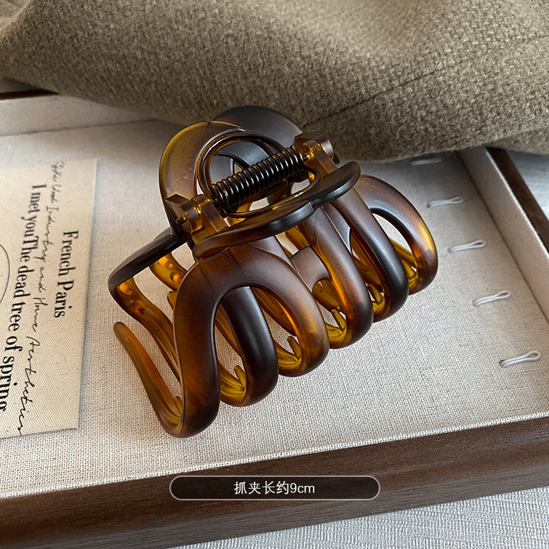 珍美妮新款巨能抓高级感大号抓夹女后脑勺发夹南瓜夹鲨鱼夹盘发发