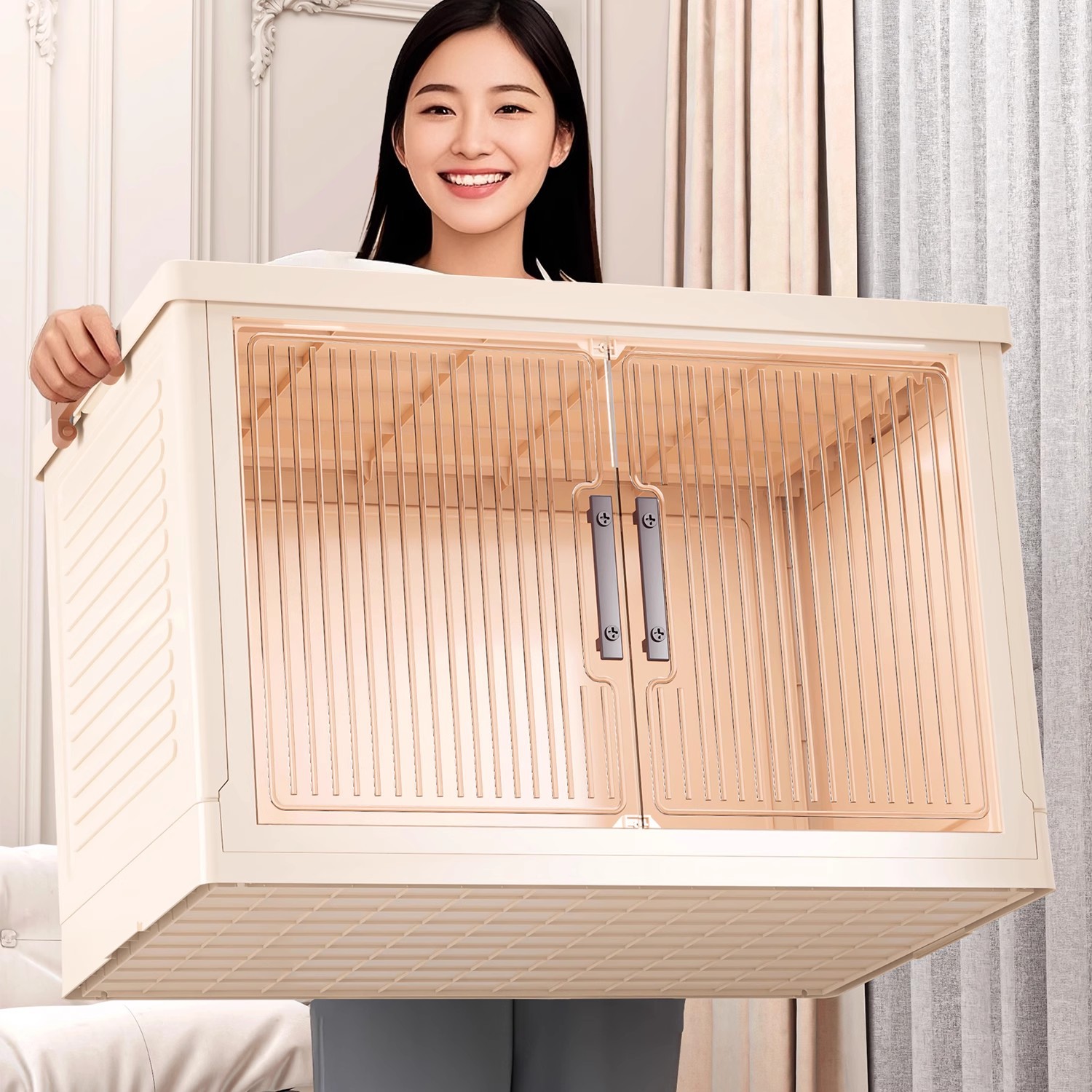 折叠收纳箱大容量超大储物柜双开门家用整理箱衣柜被子衣服置物柜