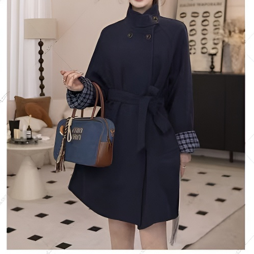 伦敦周末2025冬装新款双排扣毛呢外套YSA4396