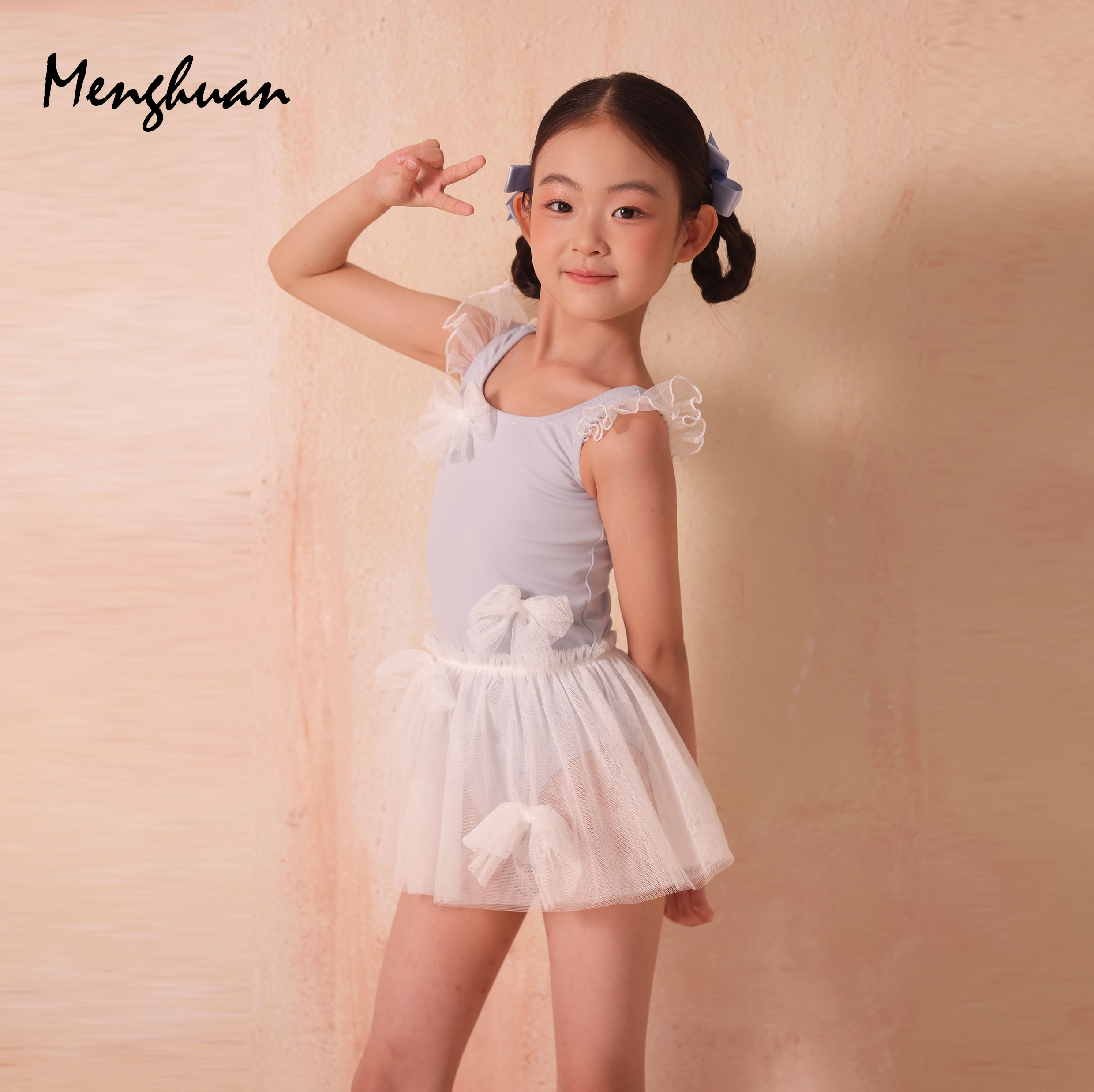 萌焕少女新款无袖舞蹈服女童芭蕾舞裙考级练功服