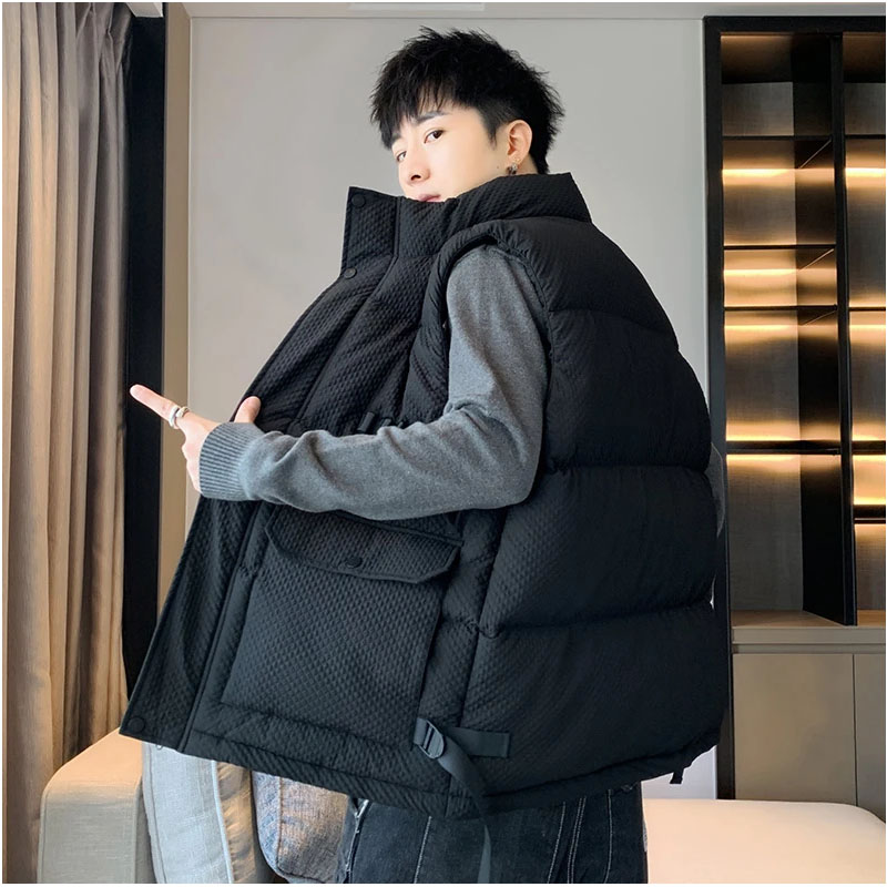 秋冬季新款坎肩衣服无袖棉工装马甲男士背心学生保暖马夹外套男装