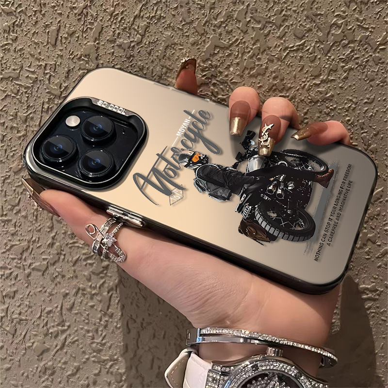 苹果16手机壳15pro适用iphone11max潮男机车12彩银MD保护套14plus