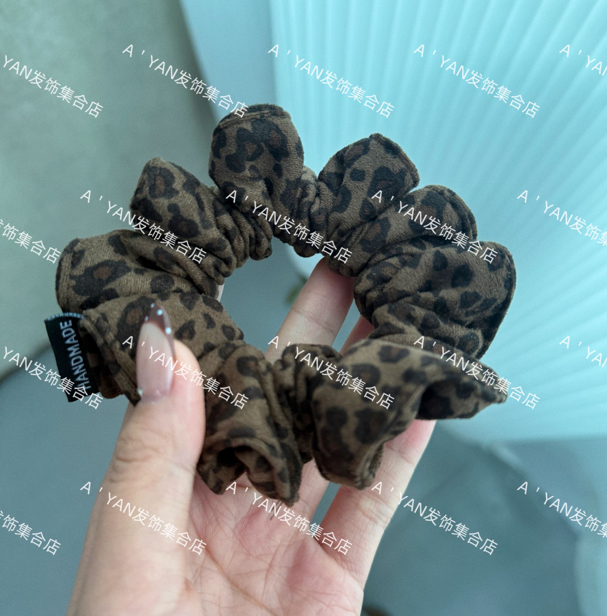 高质感复古豹纹气质小肠发圈酷飒成熟气质高弹力扎马尾发绳A135