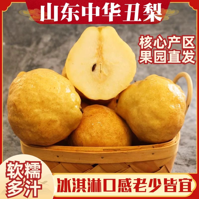 中华丑梨烟台水果新鲜包邮胜太婆梨秋月梨啤梨雪梨香梨整箱4.5斤
