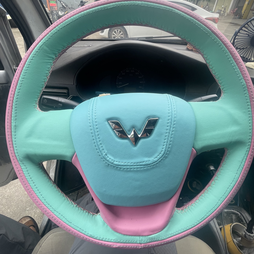 手缝真皮方向盘拆下来包的原厂效果