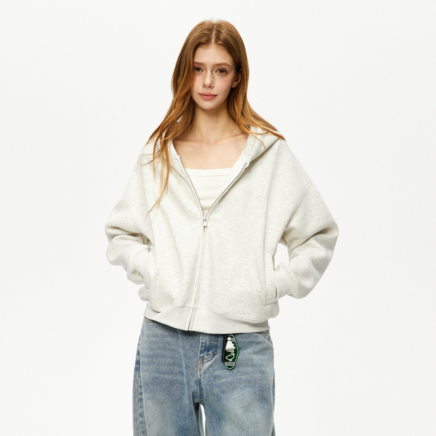 男道美式复古cleanfit连帽外套2025年秋季新款纯色百搭开衫卫衣潮