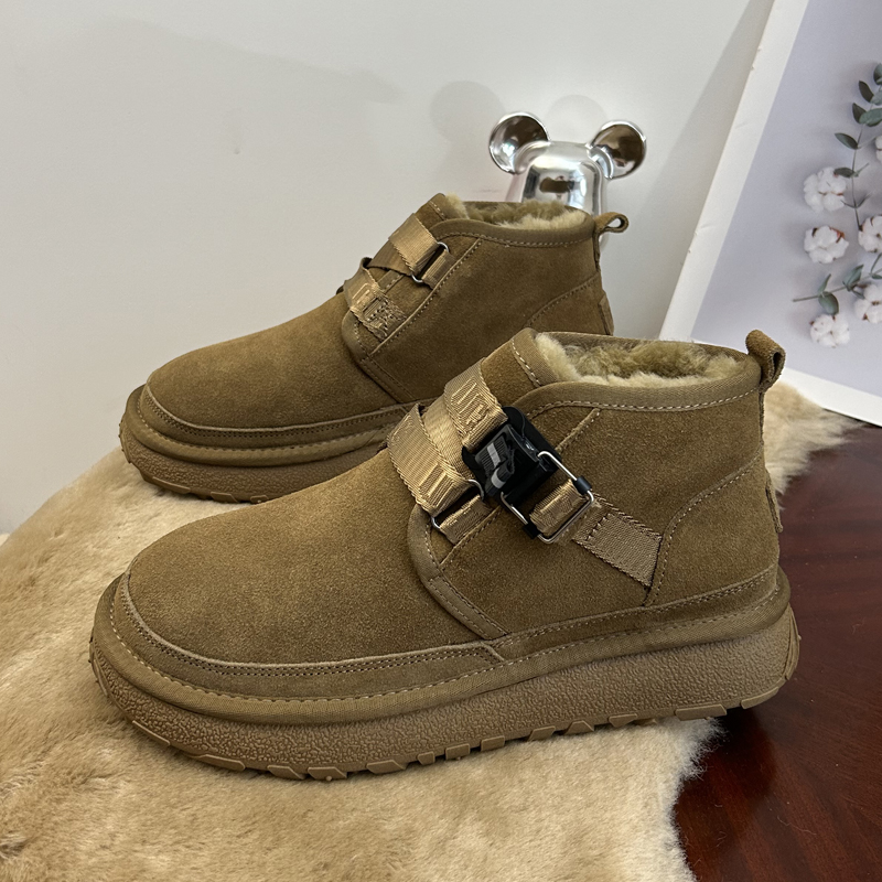 王一博同款小贝羊皮毛一体雪地靴2025冬新款男纯羊毛加厚防滑棉鞋
