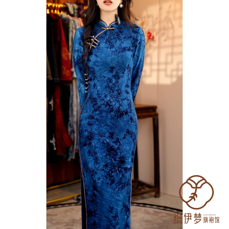 梦蝶 冬款加绒加厚爆款传统新中式日常改良旗袍连衣裙