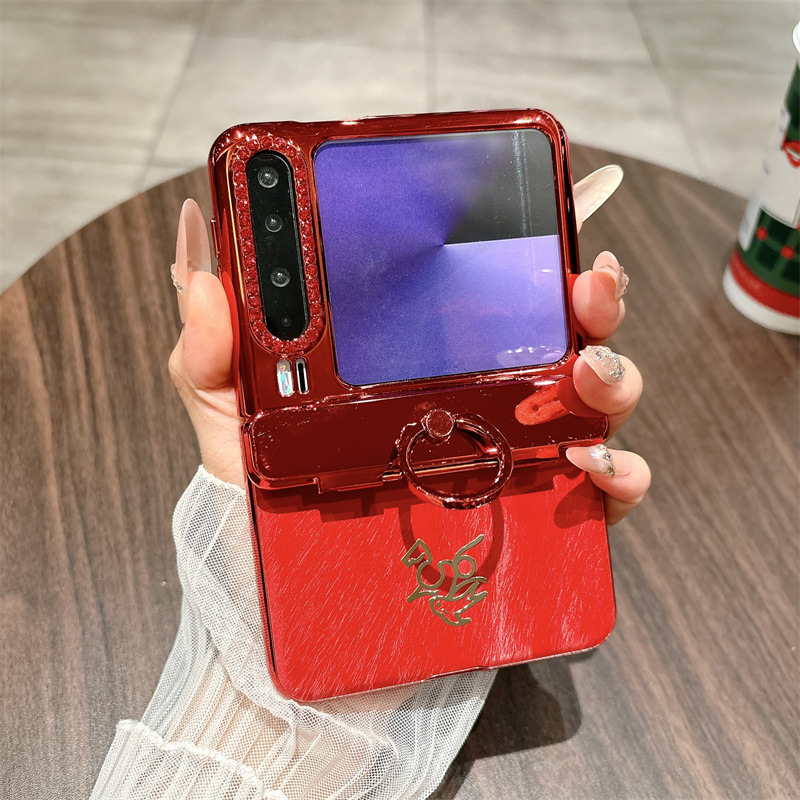 适用华为PuraX折叠屏手机壳荣耀MagicVFlip2马年限定新款支架壳膜