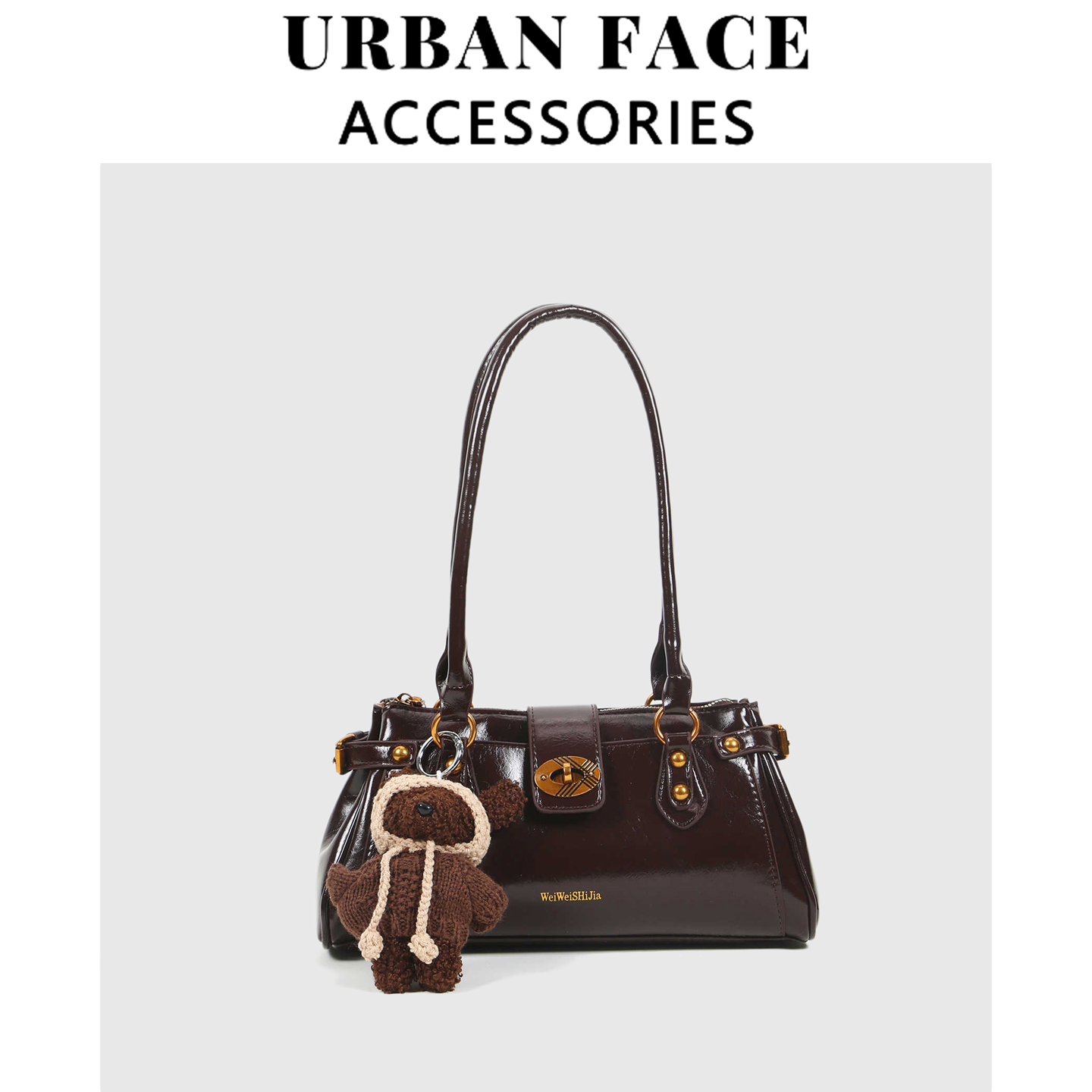 【赵露思同款】URBAN FACE轻奢小众高级感复古通勤单肩包手提法棍包