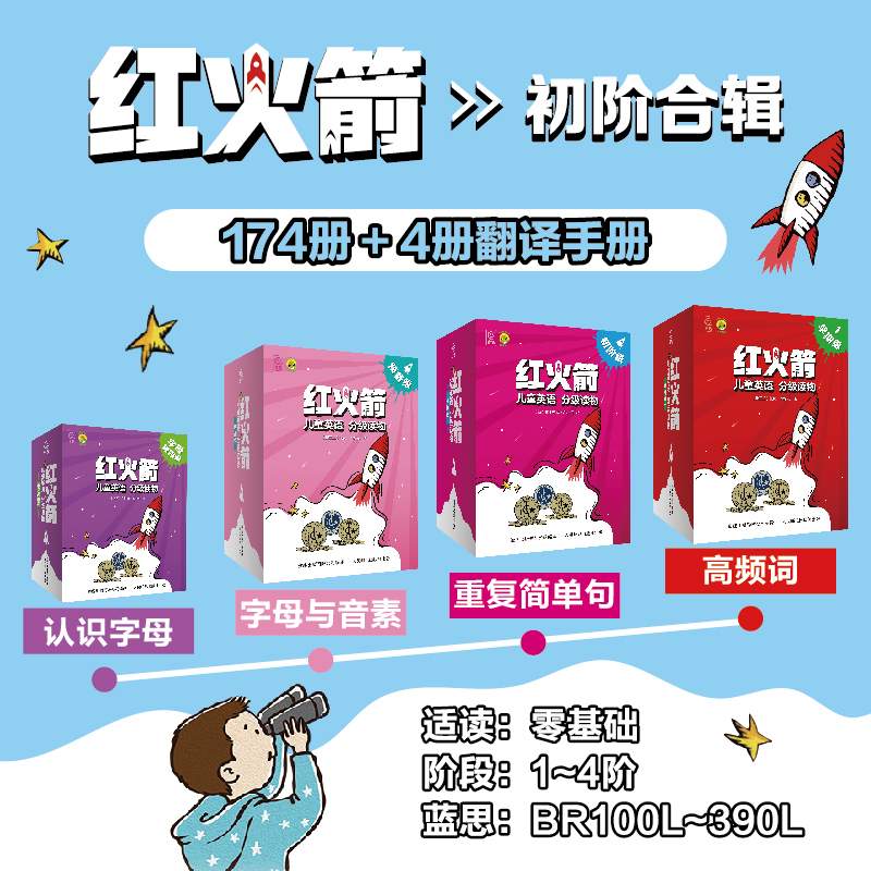 红火箭英语分级阅读全辑合辑英文课外书套装支持polly bao点读笔