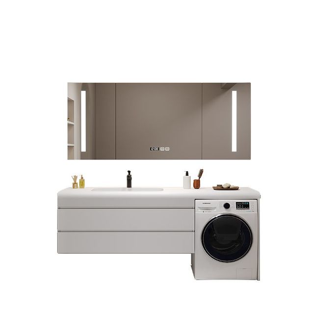 定制可丽耐滚筒洗衣机伴侣卫生间洗脸盆柜一体无缝卫浴洗脸盆组合