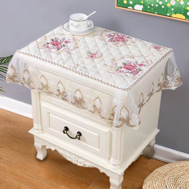 欧式蕾丝床头柜罩家用卧室四季通用防尘中式欧式床头柜盖巾保护罩