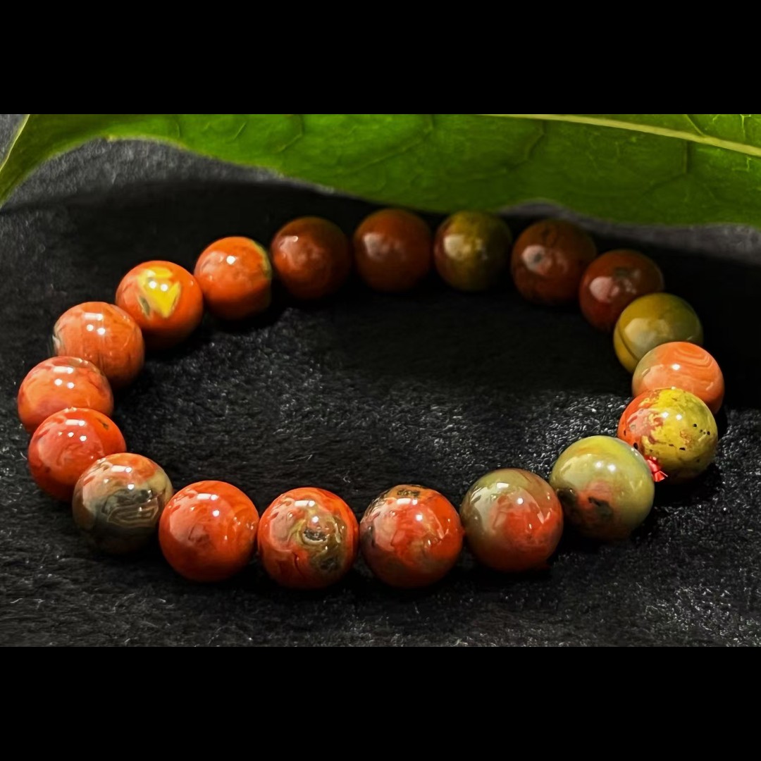 南红彩浆手串卡11左右