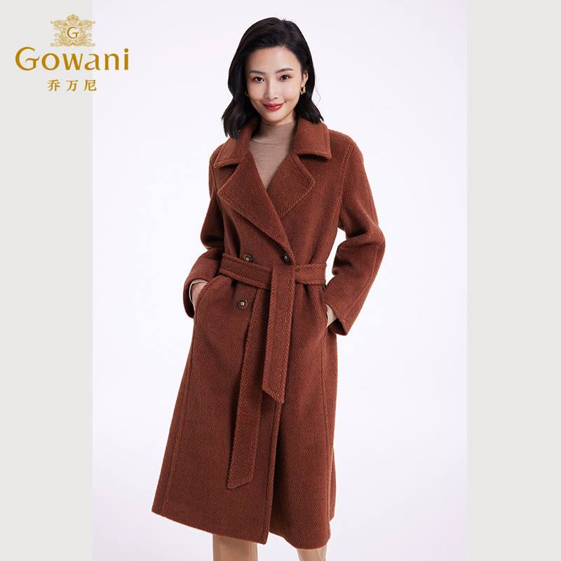 乔万尼羊毛大衣冬新款中长收腰设计毛呢外套气质优雅设计EF4A236