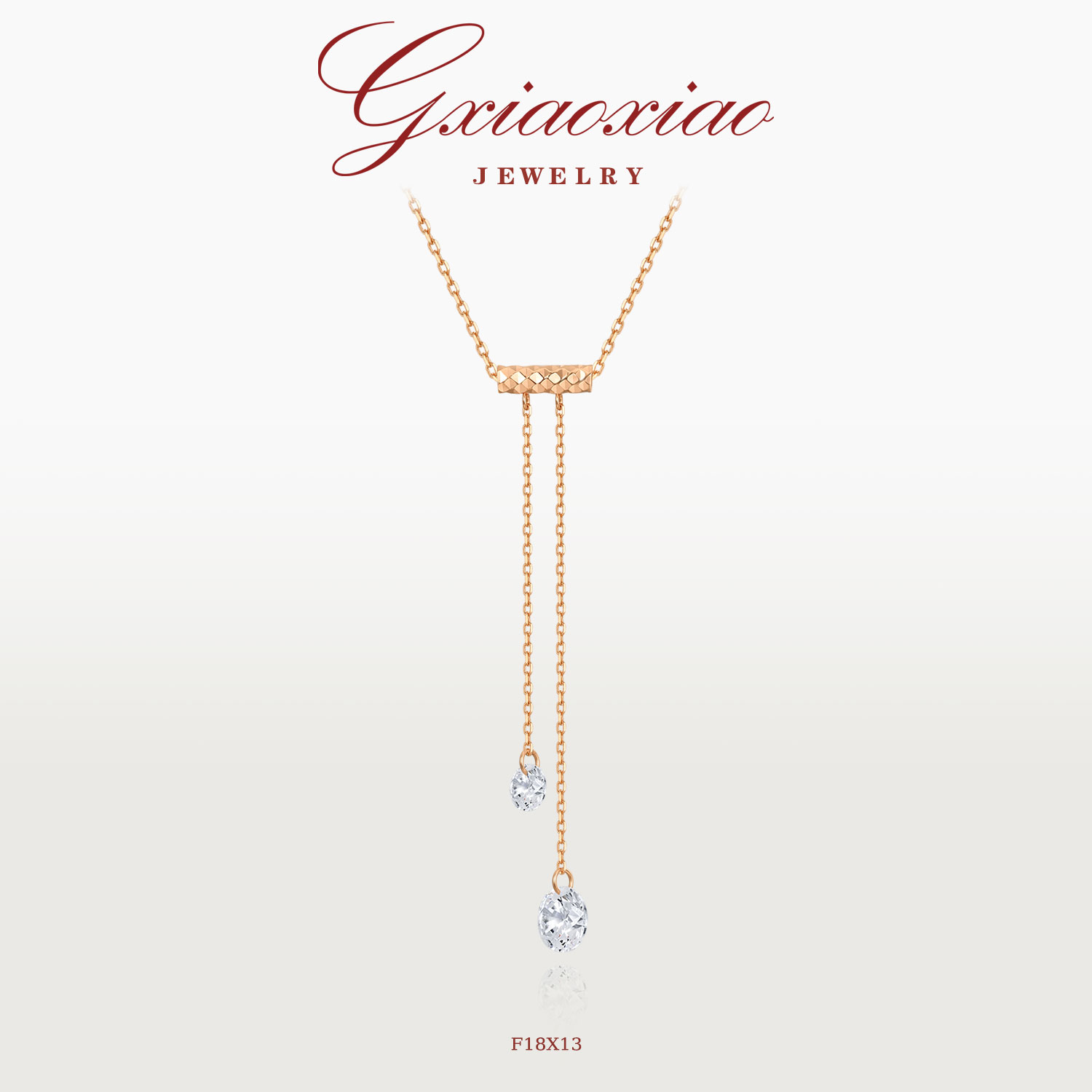 G XIAOXIAO 镀K金 高级感气质百搭流苏水滴项链F18X12 F18X13