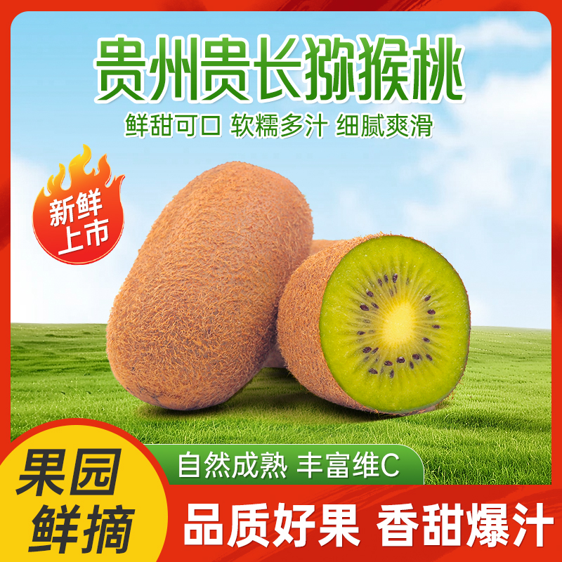 正宗修文贵长绿心猕猴桃新鲜应季水果酸甜可口