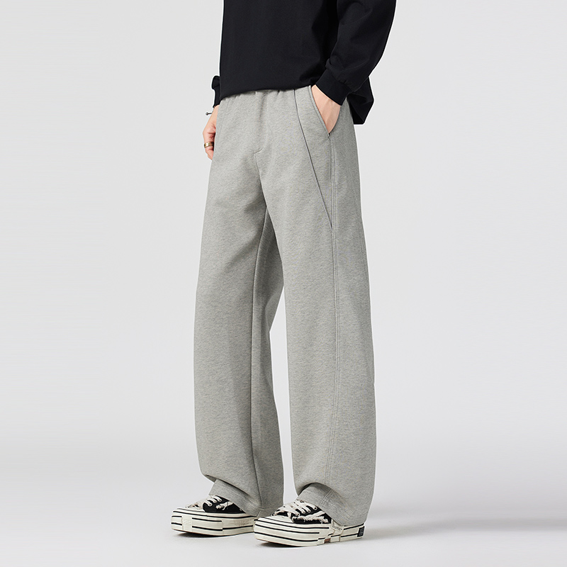 重磅340g美式针织卫裤男士秋季新款慵懒风宽松垂感潮流直筒休闲裤