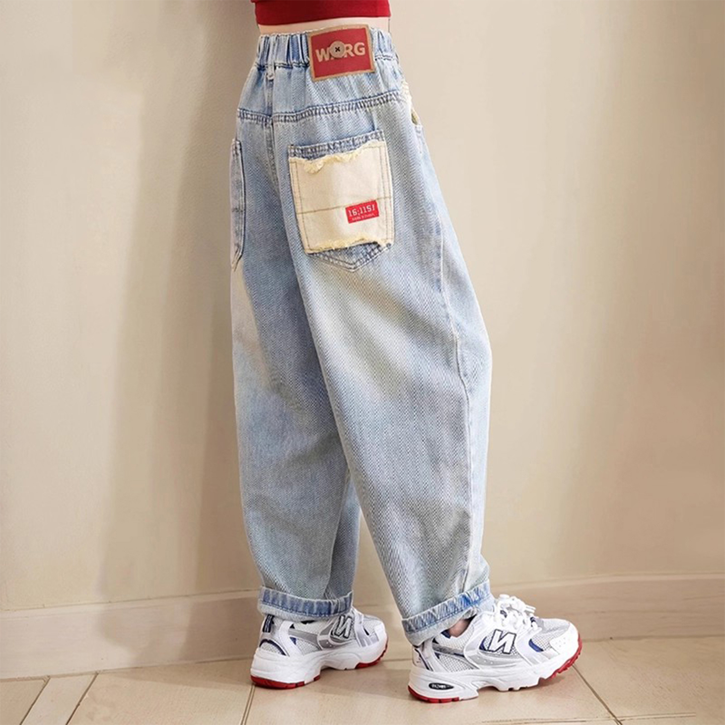 女童牛仔裤秋冬款儿童2025新款冬装加绒洋气休闲女大童裤子春秋