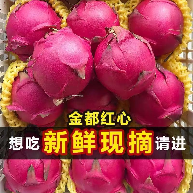 【新鲜金都一号红心火龙果】新鲜水果整箱10斤红肉超甜大果白苹果蕉