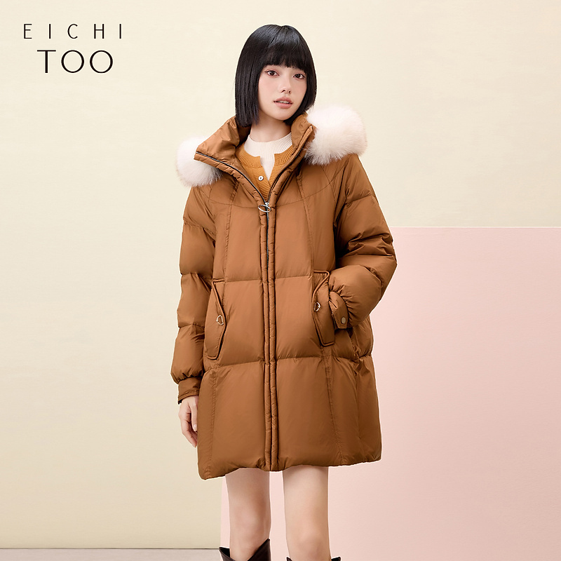 【90绒】爱居兔冬季蝴蝶扣休闲外套时尚立领羽绒服EWRAJ4P036A