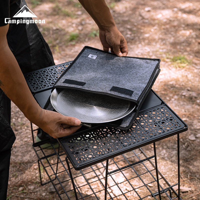 CAMPINGMOON柯曼 碎石纹烤盘收纳包野营加厚涤纶纤维防刮收纳袋