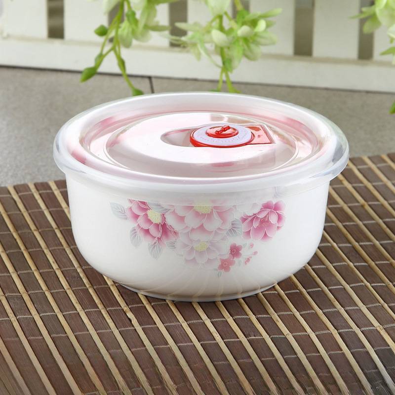 陶瓷保鲜碗5/6英寸冰箱微波炉饭盒保鲜盒密封碗带盖泡面碗