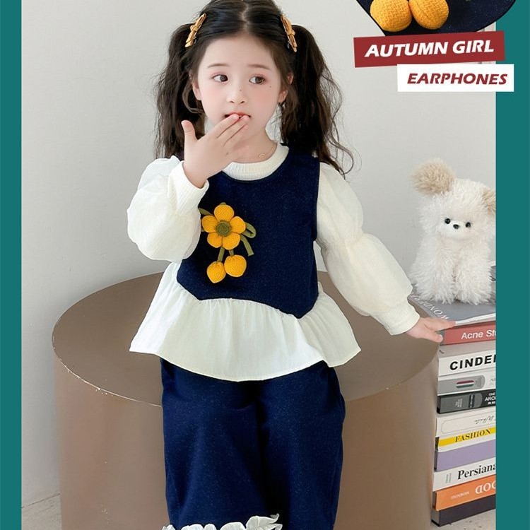 女童套装秋装2025新款小女孩春秋季衣服儿童巨好看洋气时髦三件套