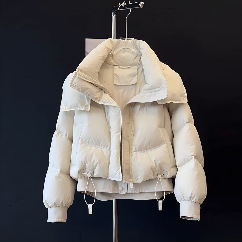 2025冬季新款加厚连帽拼接棉服韩版短款宽松女连帽宽松面包服外套