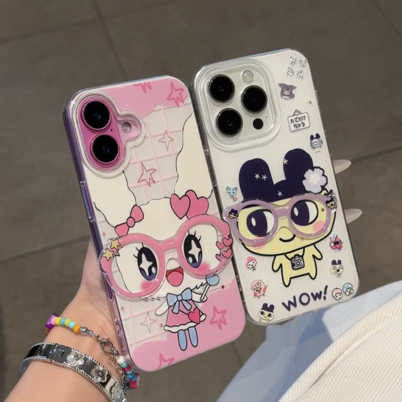 欧克里里甜心吉立体星星眼镜适用苹果17手机壳华为vivo小米15oppo