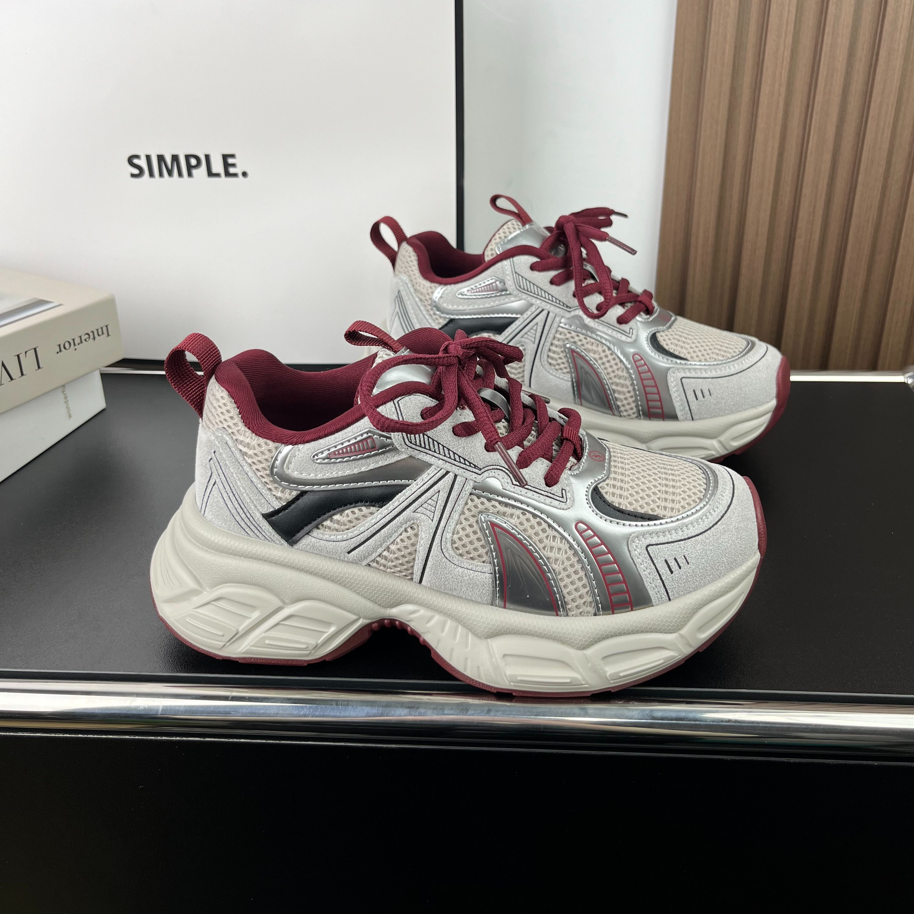 2026新款厚底老爹鞋女款安克拉红春季爆款百搭休闲保暖运动鞋潮女