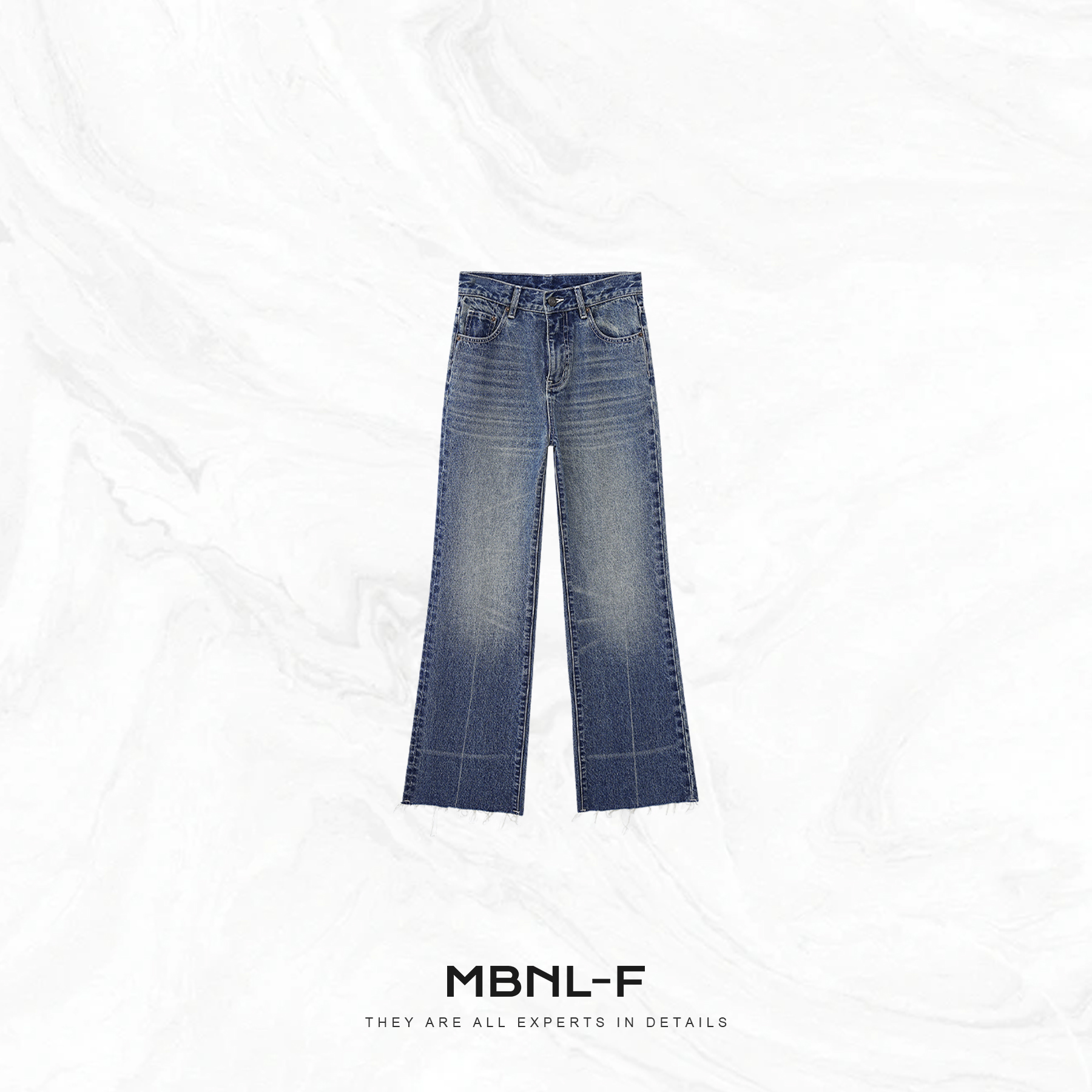 MBNL-F“丹宁牛仔” 100%棉丹宁高腰微喇牛仔裤 秦磊XM-XNZ6898